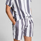| And Now This Men's Relaxed Fit Stripe Drawstring Shorts Gray Size M