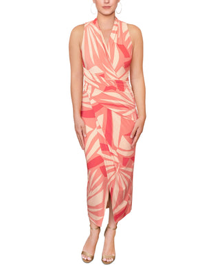 Rachel Roy Women's Sleeveless Striped Midi Dress Pink Size Small