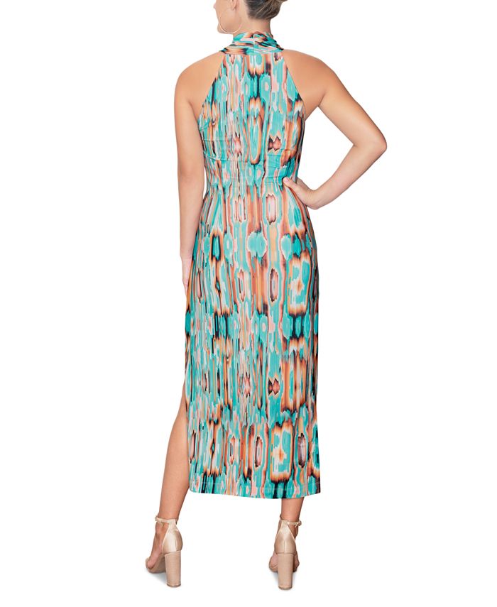 Rachel Roy Women's Crisscross Halter Maxi Dress Green Size Large