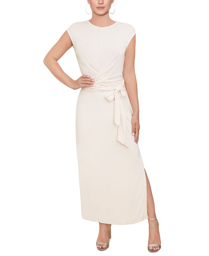 Rachel Roy Women's Tie Waist Side Slit Dress White Size Large