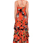Rachel Roy Women's Amaya Tiered Keyhole Dress Orange Size X-Small
