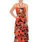 Rachel Roy Women's Amaya Tiered Keyhole Dress Orange Size X-Small