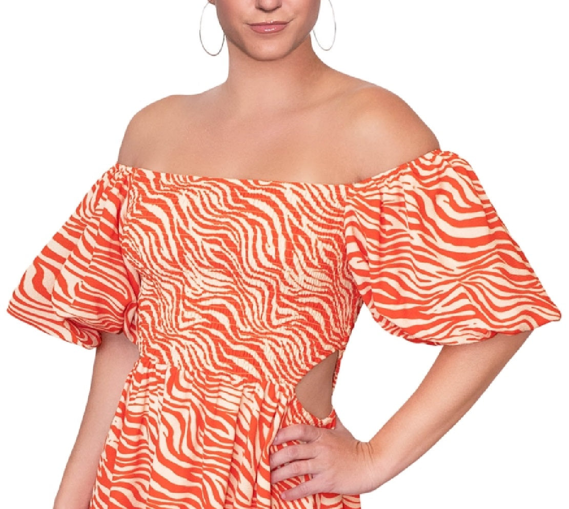 Rachel Roy Women's Nova Side Cutout Dress Orange Size X-Small
