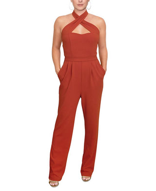 Rachel Roy Women's Roxie Halter Jumpsuit Orange Size XL