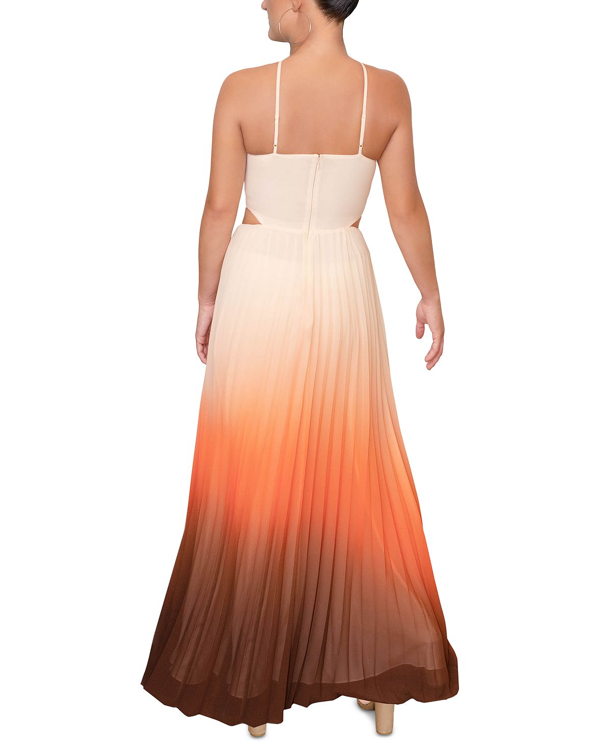 Rachel Roy Women's Lively Ombre Pleated Dress Orange Size 12