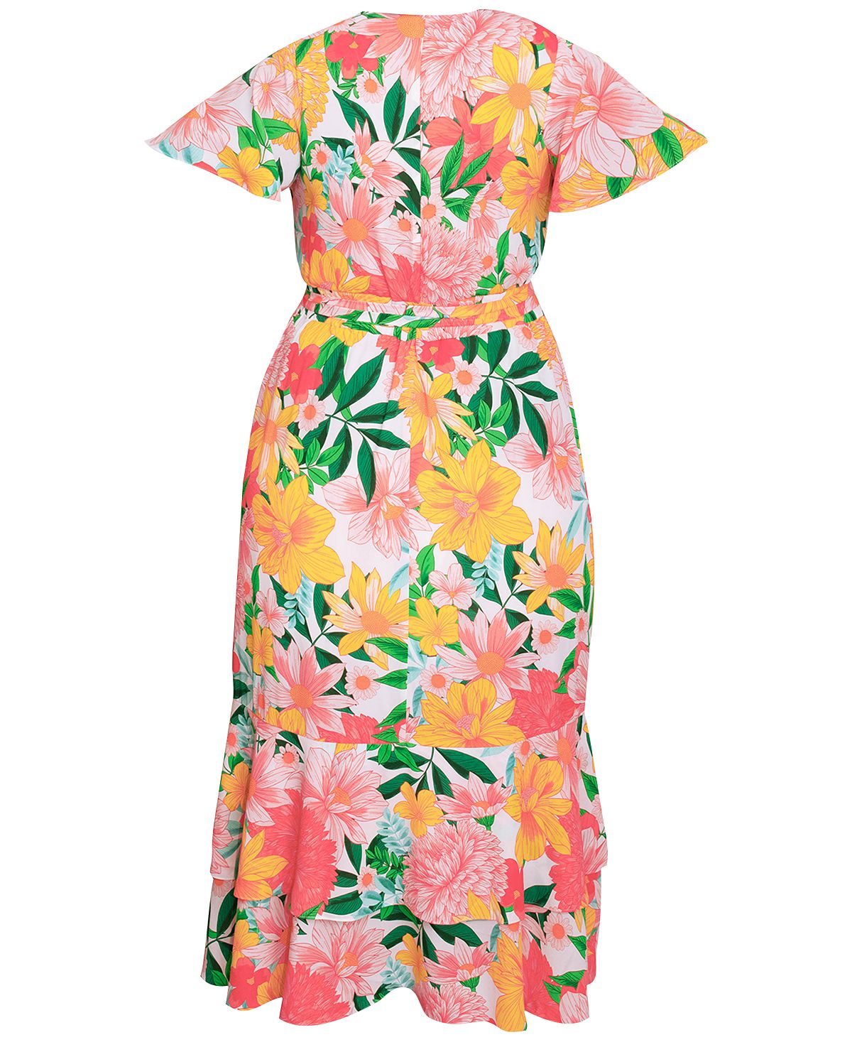 Rachel Roy Women's Talula Floral Print Dress Yellow Size 18W