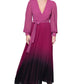 Rachel Roy Women's Fahari Pleated Ombre Maxi Dress Purple Size 22