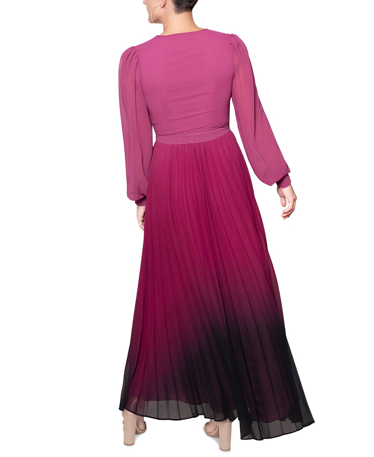 Rachel Roy Women's Fahari Pleated Ombre Maxi Dress Purple Size 22