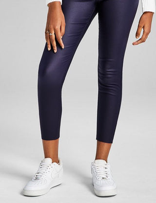 And Now This Woman's Coated Frayed Hem Skinny Denim Jeans Blue Size 27