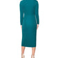 Rachel Roy Women's Bret Jersey Faux Wrap Midi Dress Green Size Large