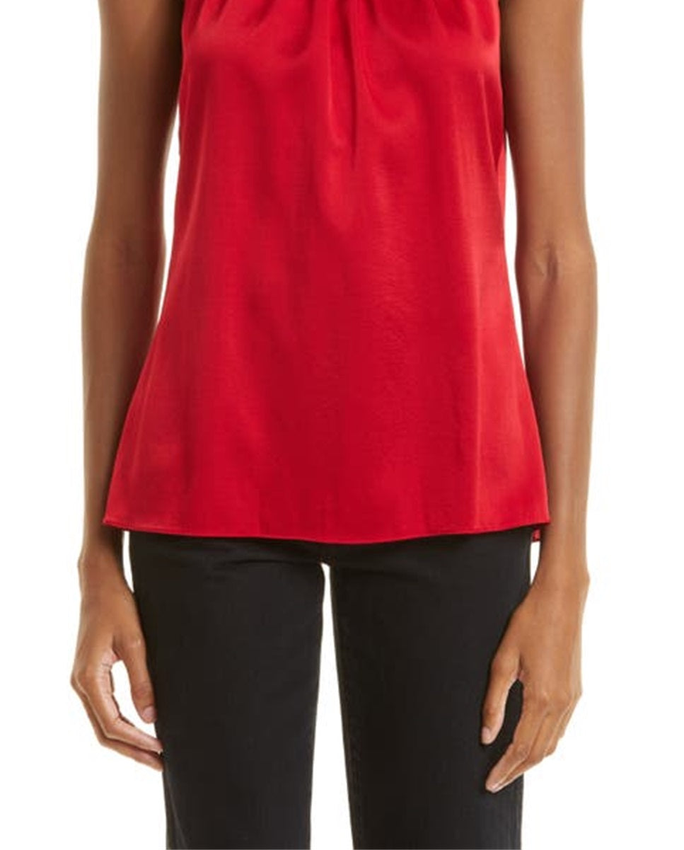 Ramy Brook Women's Lori Stretch Silk Halter Top Red Size Medium