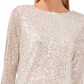 Halogen(r) Sequin Scoop Back Top in Ivory/Silver Size M
