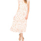 CeCe Women's Floral Smocked Ruffle Midi Dress White Size Large