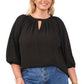Vince Camuto Women's Keyhole Balloon Sleeve Top Black