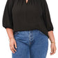 Vince Camuto Women's Keyhole Balloon Sleeve Top Black