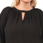 Vince Camuto Women's Keyhole Balloon Sleeve Top Black