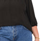 Vince Camuto Women's Keyhole Balloon Sleeve Top Black