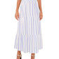 Vince Camuto Women's Stripe Tiered Stretch Cotton Maxi Skirt Blue