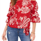 Vince Camuto Women's Paisley Off the Shoulder Blouse Red Size X-Large