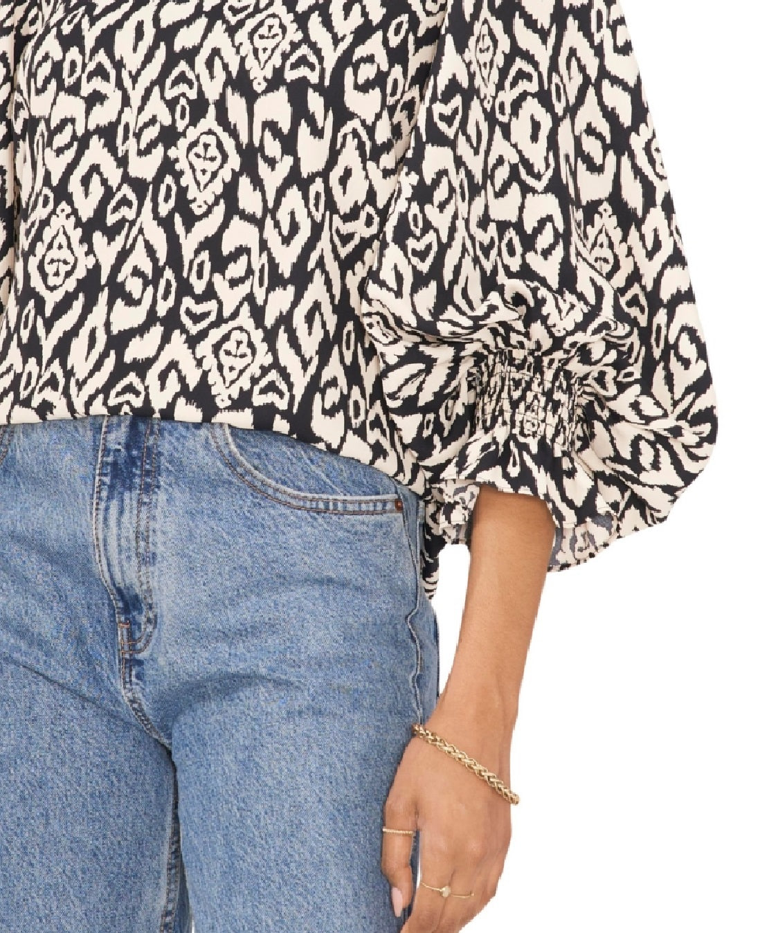 Vince Camuto Women's Balloon Sleeve Blouse Size Small Gray Size Small