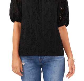 Vince Camuto Women's Lace Off The Shoulder Top Black