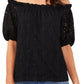 Vince Camuto Women's Lace Off The Shoulder Top Black Size Medium