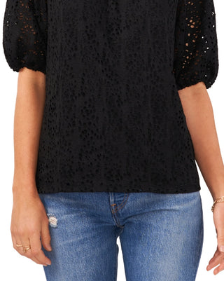 Vince Camuto Women's Lace Off The Shoulder Top Black