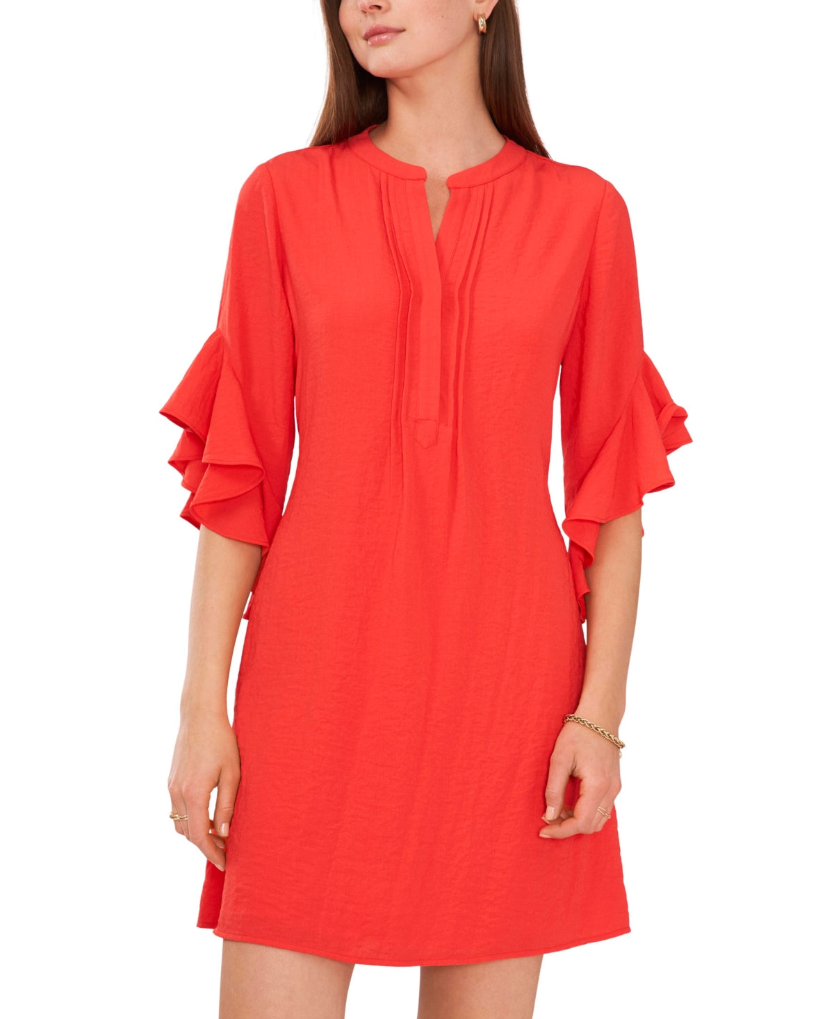 Vince Camuto Women's Flutter Sleeve Dress Red