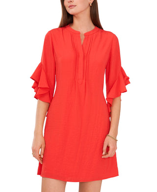 Vince Camuto Women's Flutter Sleeve Dress Red