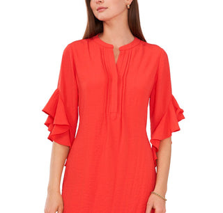 Vince Camuto Women's Flutter Sleeve Dress Red