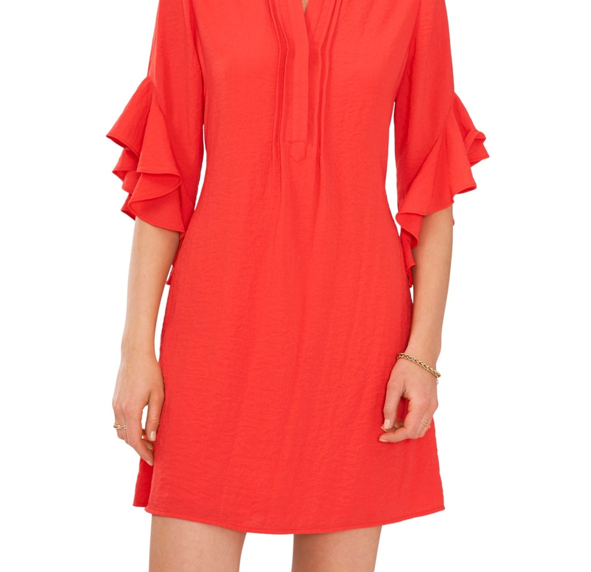Vince Camuto Women's Flutter Sleeve Dress Red