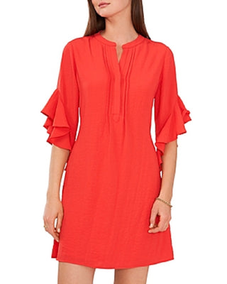 Vince Camuto Women's Flutter Sleeve Dress Red