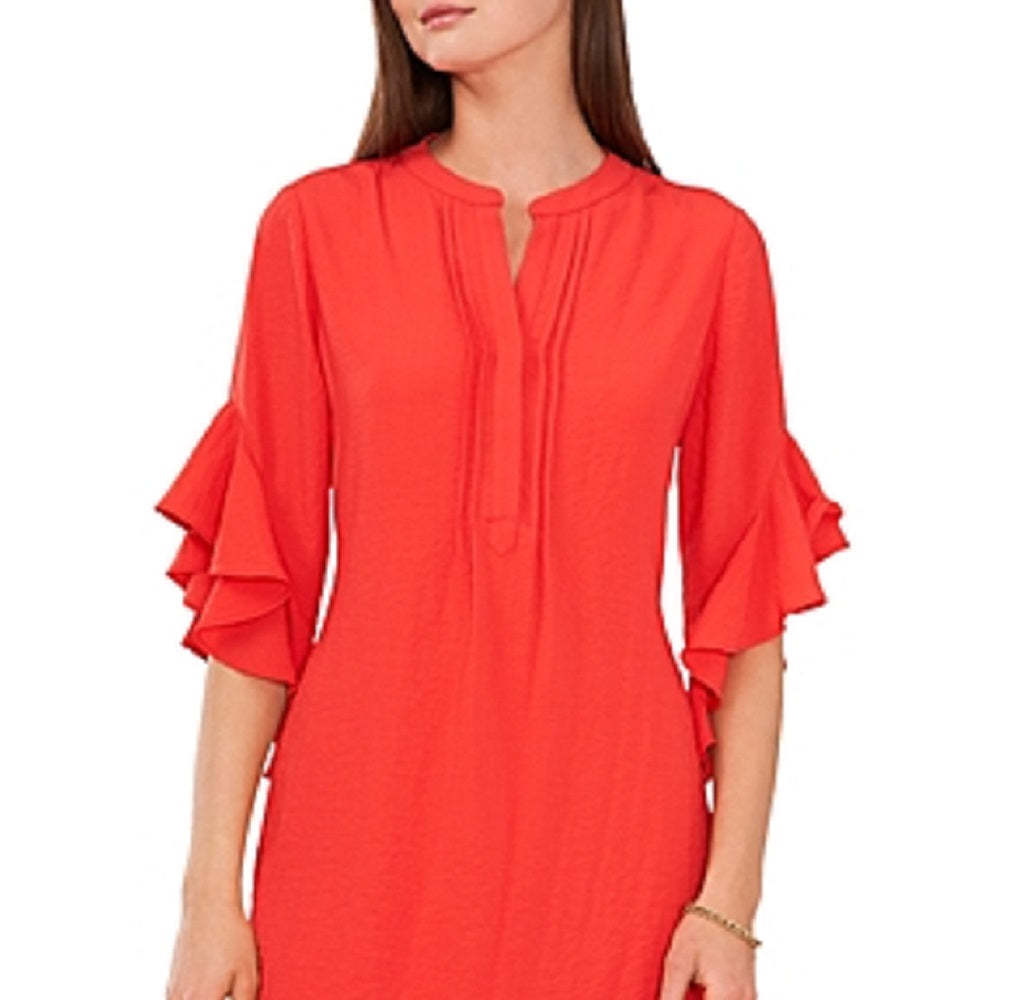 Vince Camuto Women's Flutter Sleeve Dress Red