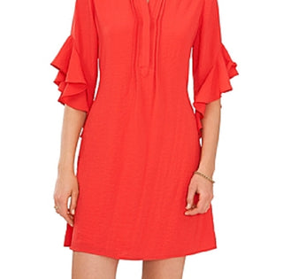 Vince Camuto Women's Flutter Sleeve Dress Red