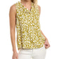 Vince Camuto Women's Etched Geo Print Cowl Neck Tank Green Size X-Small
