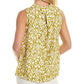 Vince Camuto Women's Etched Geo Print Cowl Neck Tank Green Size X-Small