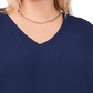 Vince Camuto Women's Flutter Sleeve Crossover Hem Top Blue Size 1X