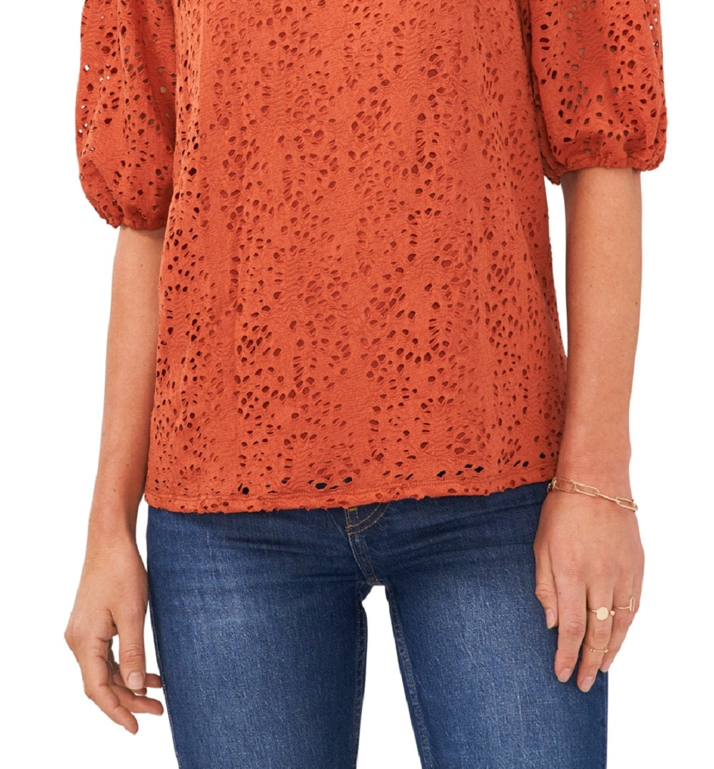 Vince Camuto Women's Lace Off The Shoulder Top Orange
