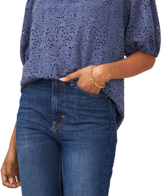 Vince Camuto Women's Lace Off The Shoulder Top Blue