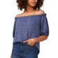 Vince Camuto Women's Lace Off The Shoulder Top Blue