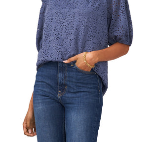 Vince Camuto Women's Lace Off The Shoulder Top Blue