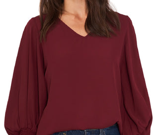 Vince Camuto Women's Bell Sleeve Top Red