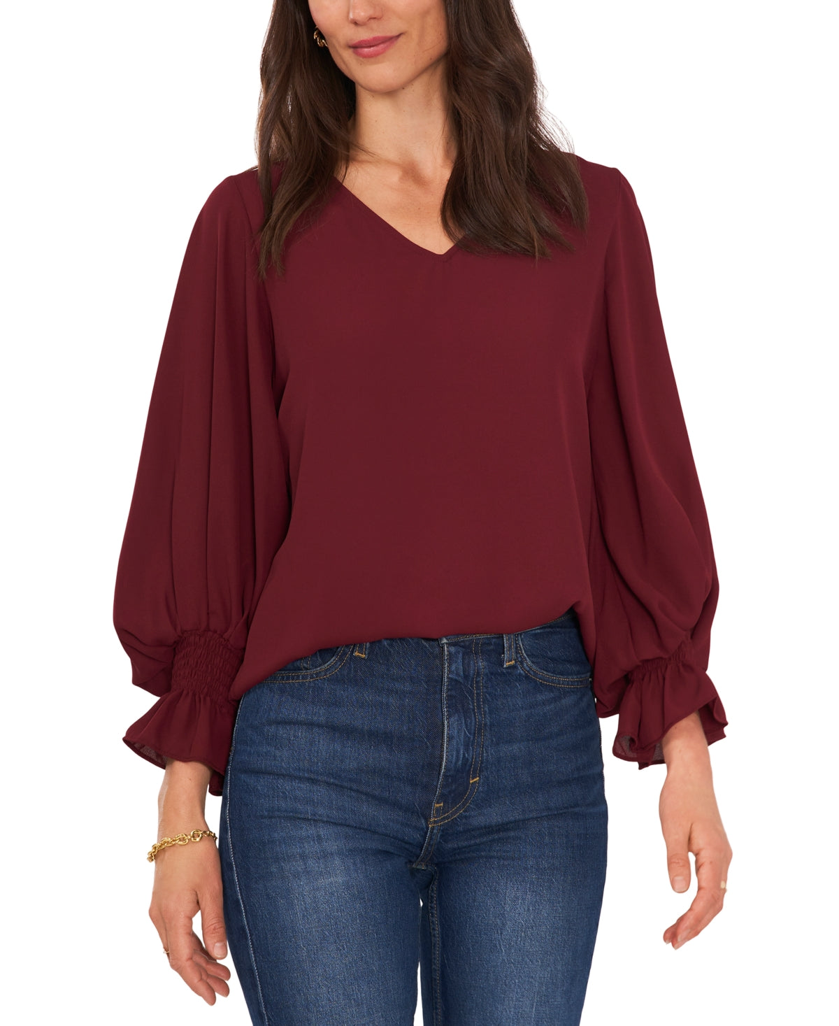 Vince Camuto Women's Bell Sleeve Top Purple Size X-Large