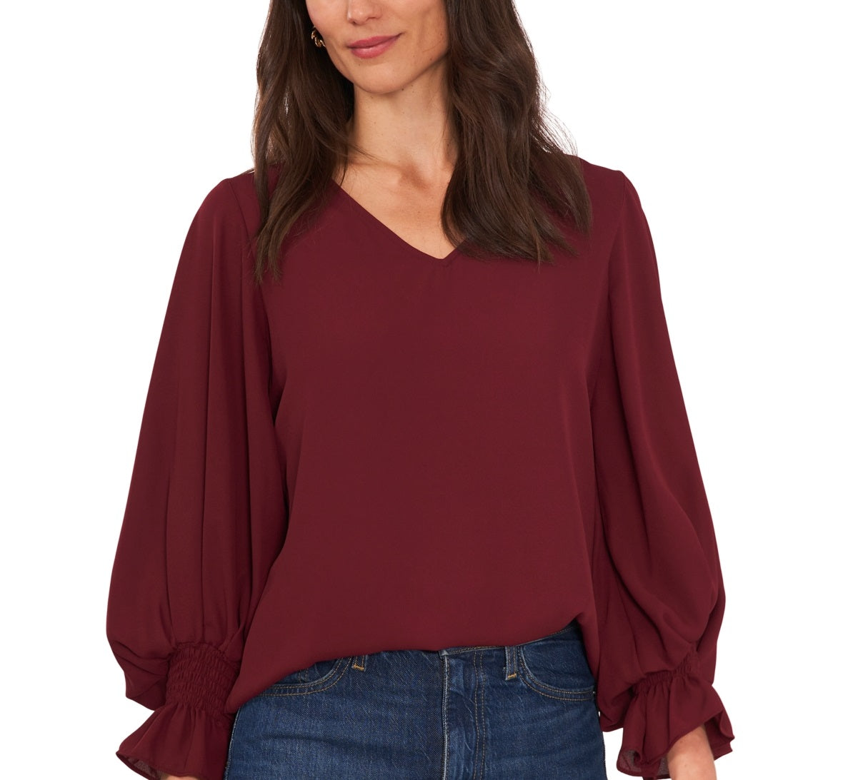 Vince Camuto Women's Bell Sleeve Top Purple Size X-Large