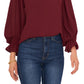 Vince Camuto Women's Bell Sleeve Top Purple Size X-Large