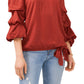 Vince Camuto Women's Off The Shoulder Clip Dot Blouse Brown Size 2X