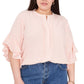 Vince Camuto Women's Ruffle Sleeve Blouse Pink Size 1X