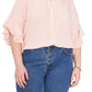 Vince Camuto Women's Ruffle Sleeve Blouse Pink Size 1X
