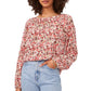 Vince Camuto Women's Ditsty Floral Long Sleeve Top Pink Size Large