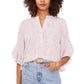 Vince Camuto Women's Animal Print Flutter Sleeve Blouse Pink Size Small